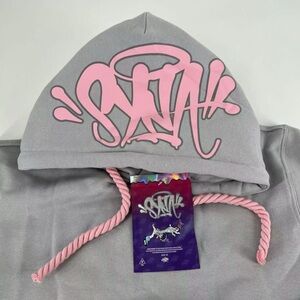 Gray and Pink Kids Hoodie